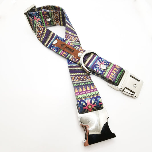 Luxury large breed dog collar crafted from 100% cotton